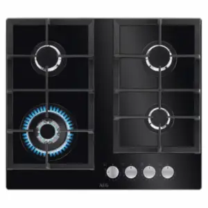 AEG HKB64420NB gas-op-glas kookplaat 60 cm met vier branders