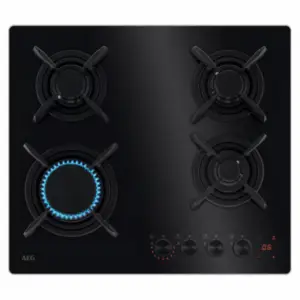 AEG HKB64453NB gas-op-glas kookplaat 60 cm met FlameLight