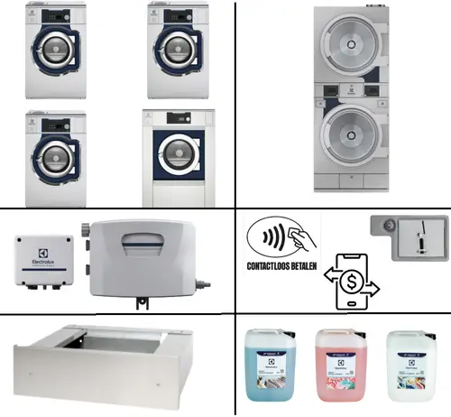 Self-service wasserij klein configuratie met Electrolux WH6-7, WH6-14 en TD6-17S
