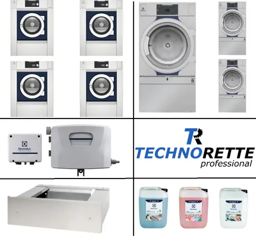 Zorgwasserijset met 4× WH6-33 en 3× TD6-30 voor 100+ bewoners