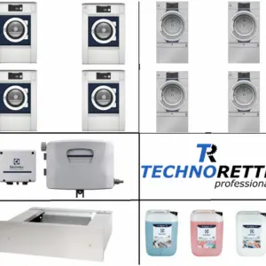 commerciële wasserij middel configuratie 4× WH6-33 en 4× TD6-30