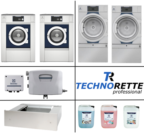 commerciële wasserij Start 2× WH6-27 en 2× TD6-30 configuratie